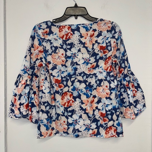 Jane & Delancey Cotton Floral Bell Sleeve Top Size Small - Picture 6 of 6